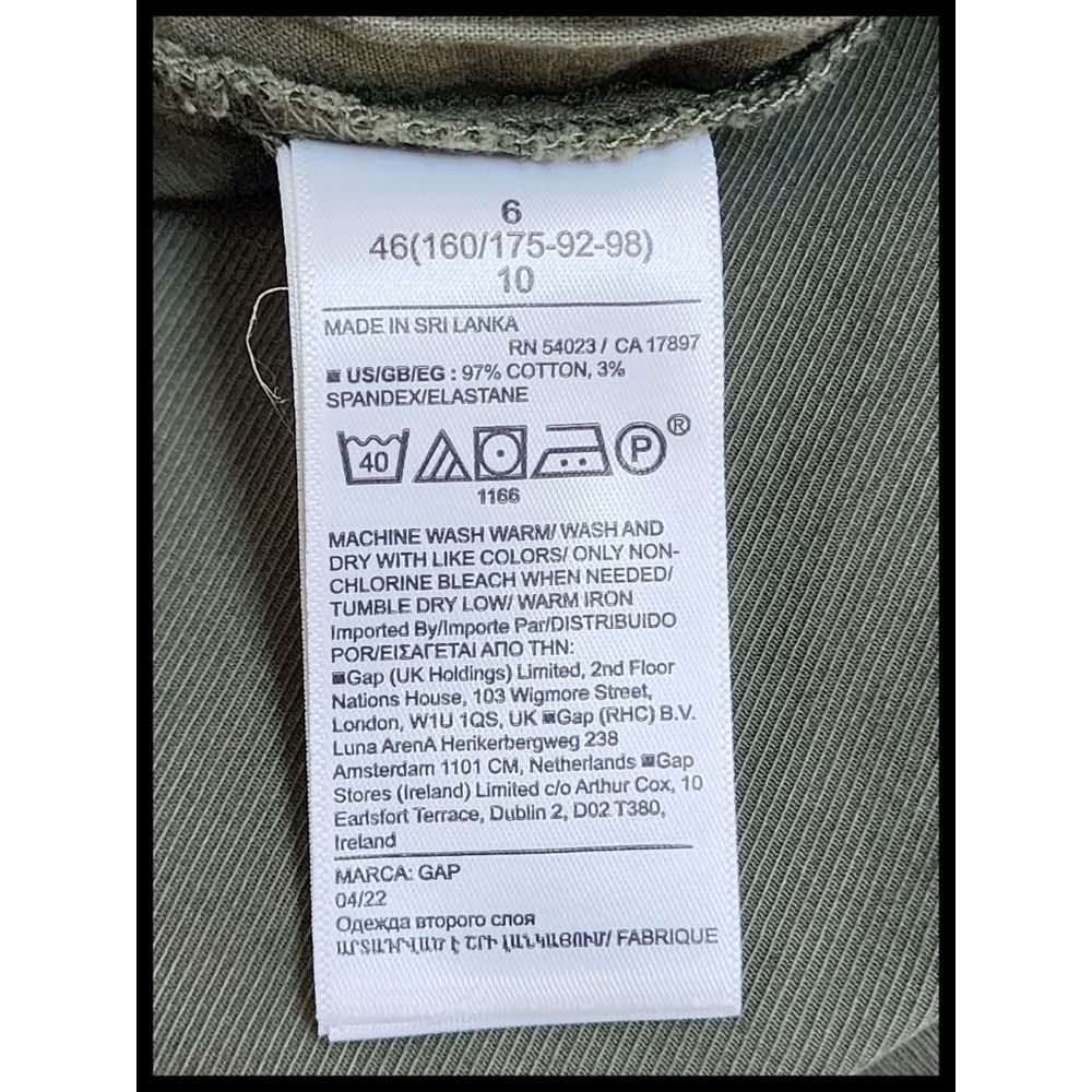 NWT Gap Everyday Straight Up Khaki Pants Mid Rise Stretch Olive Green 6 New - Picture 8 of 11